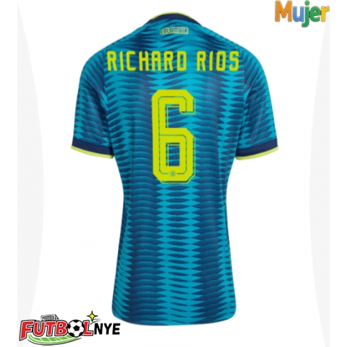 Camiseta Colombia Richard Rios #6 Visitante Equipación para mujer Mundial 2026 manga corta